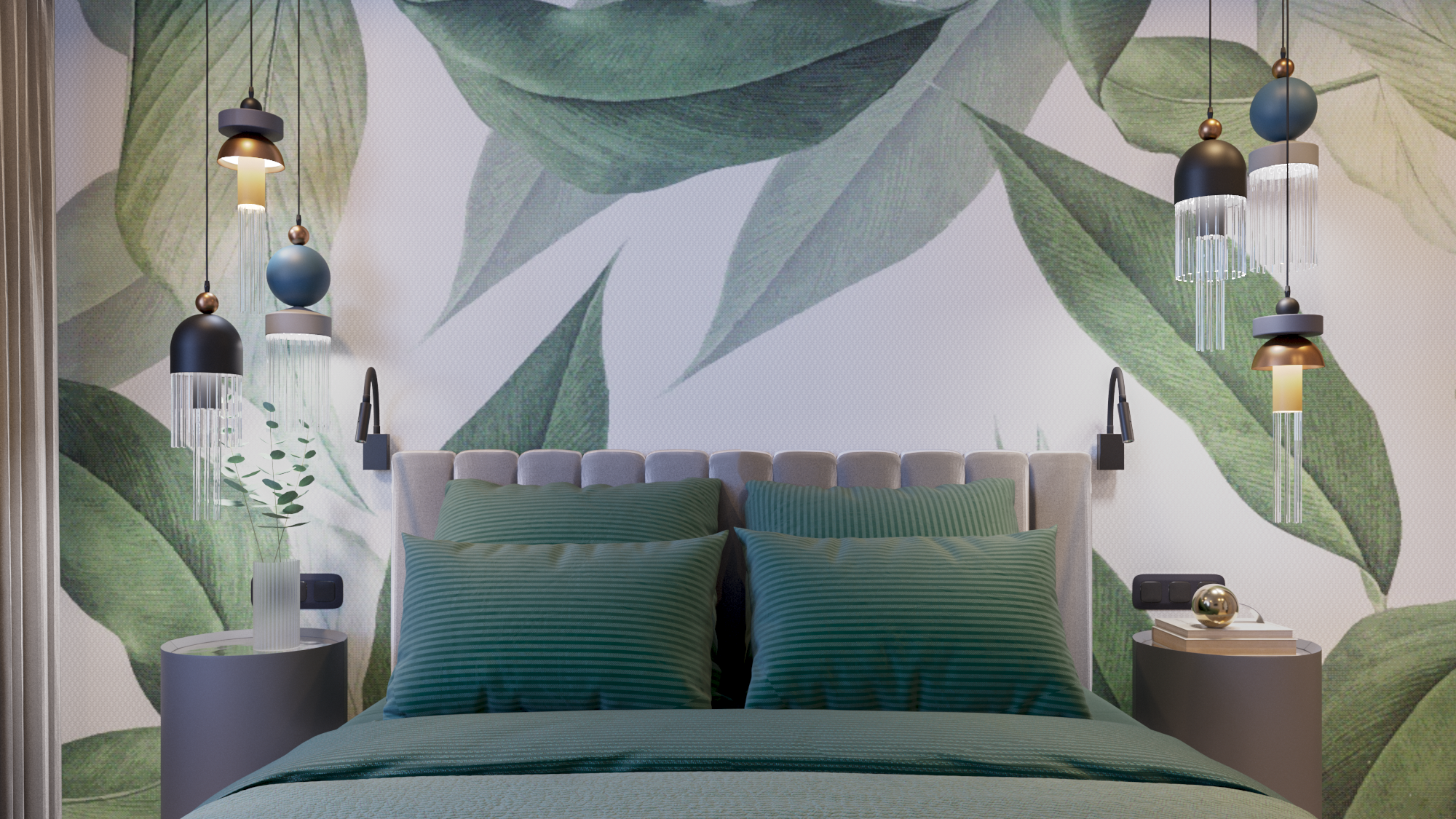 Дизайн интерьера спальни трехкомнатной квартиры в панельном доме II29
by alessandra grigoreva
фотообои
зеленый в дизайне интерьера
хрущевка
брежневка